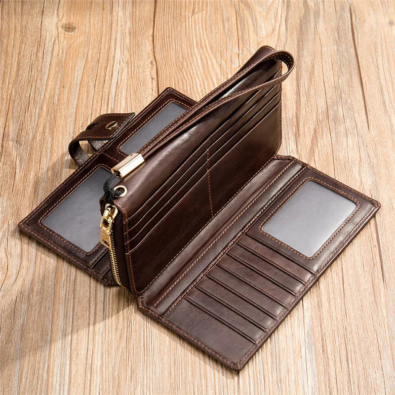 Carteira de Couro Masculina Male Clutch