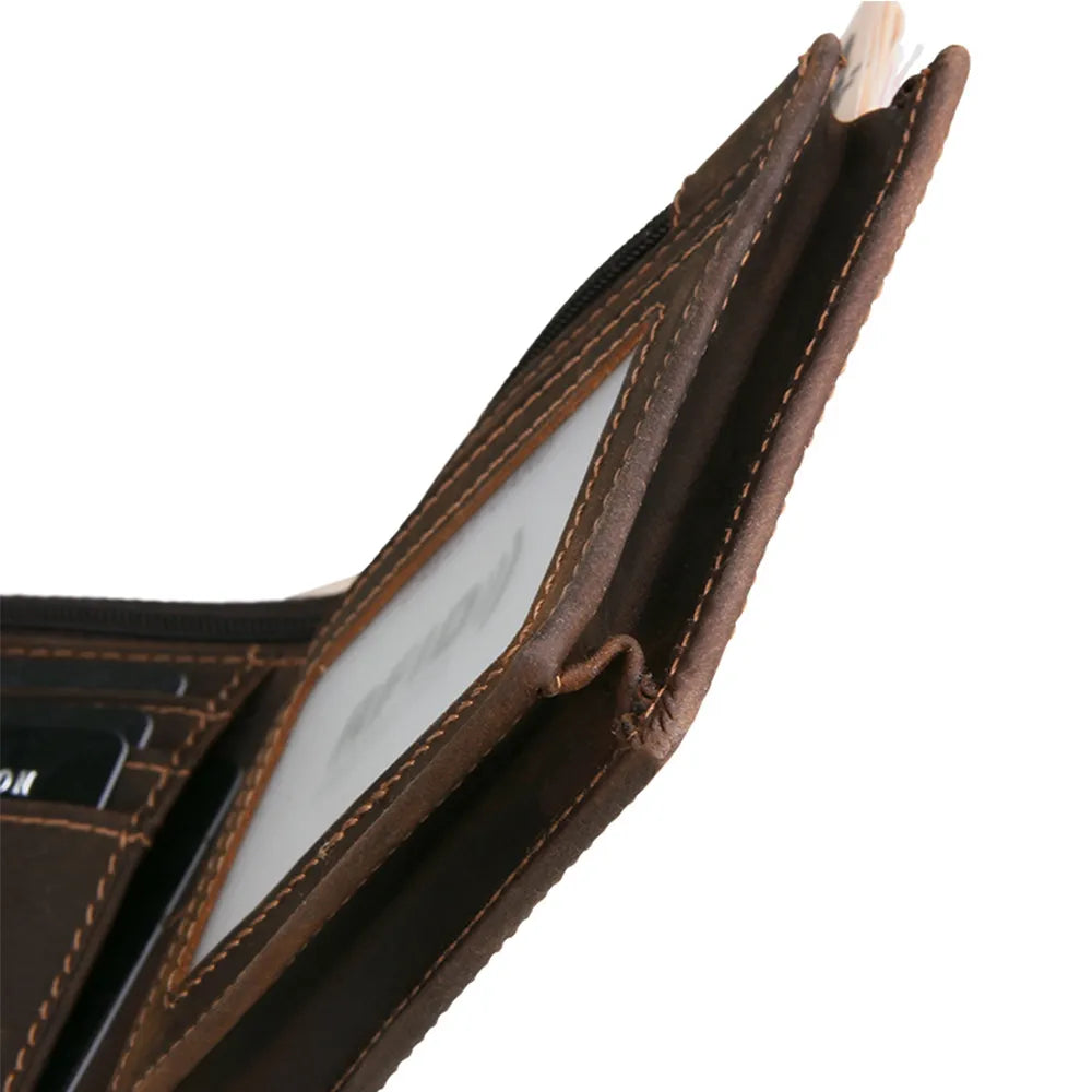 Carteira de Couro Masculina RFID Blocking Men's